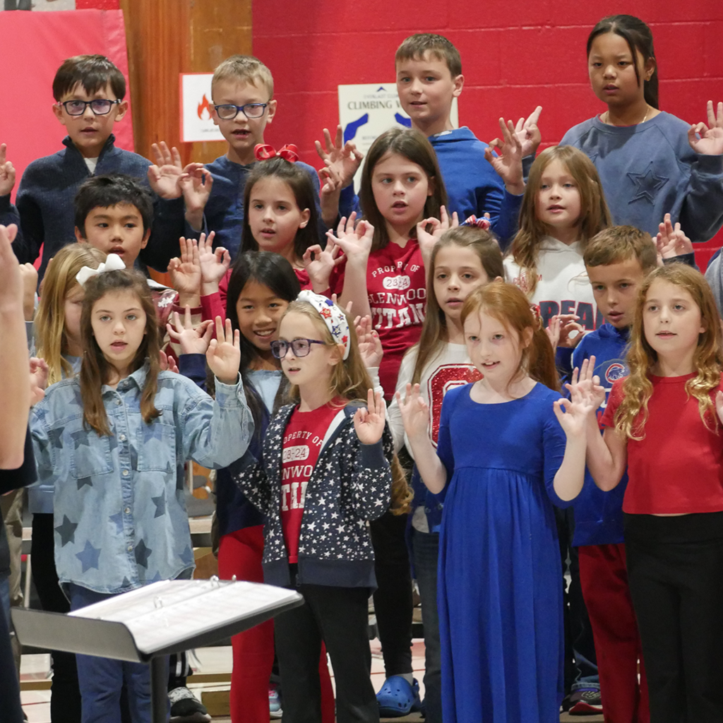 CES students performing in the Veterans Day Assembly.