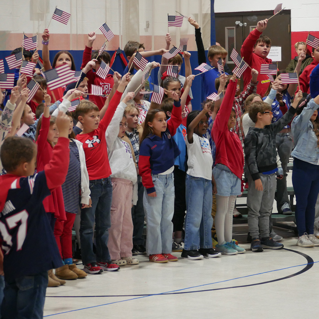 CES students performing in the Veterans Day Assembly.