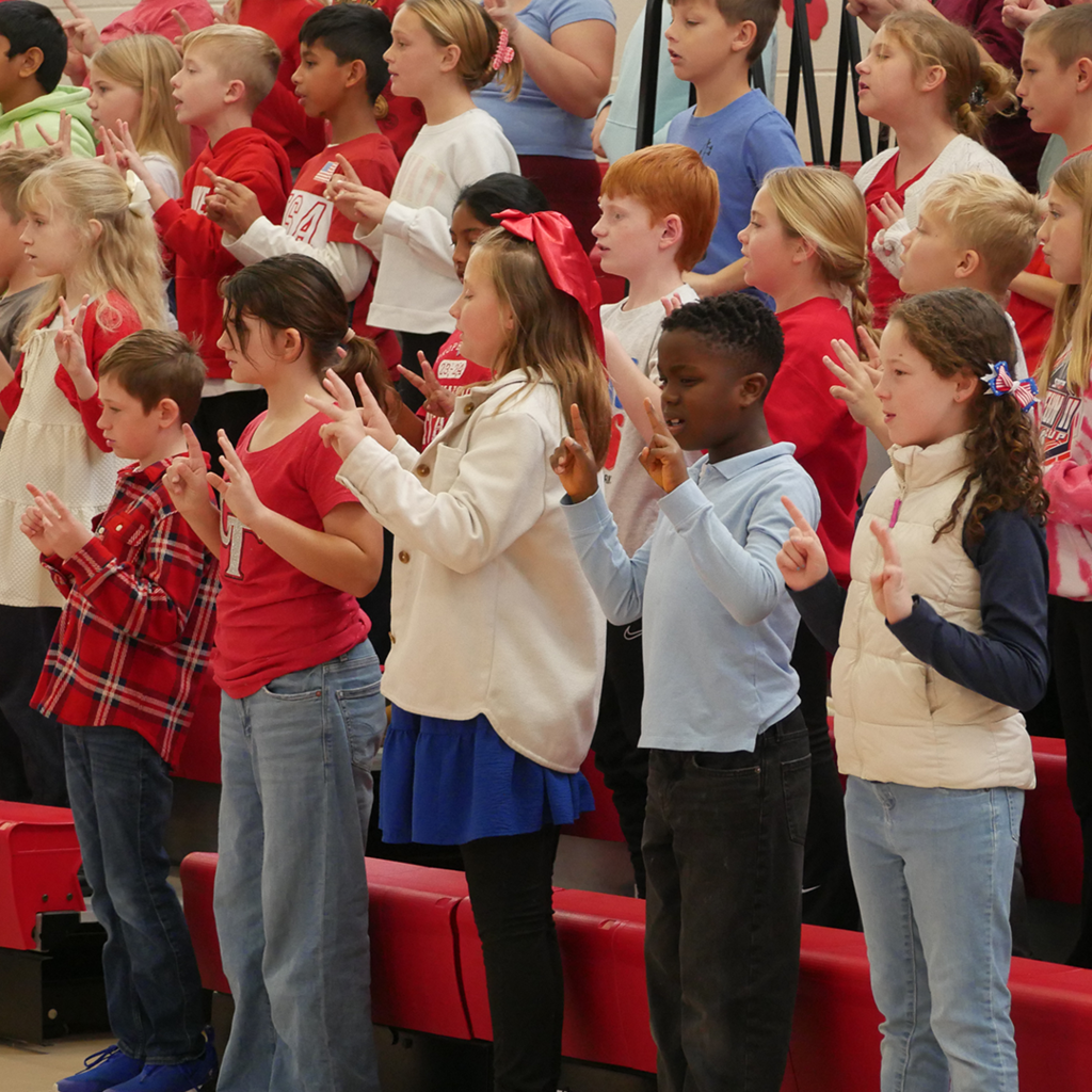 GES students performing in the Veterans Day Assembly.