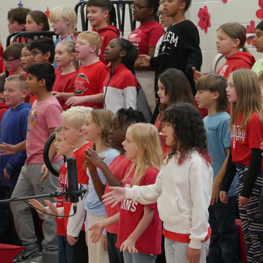 GES students performing in the Veterans Day Assembly.