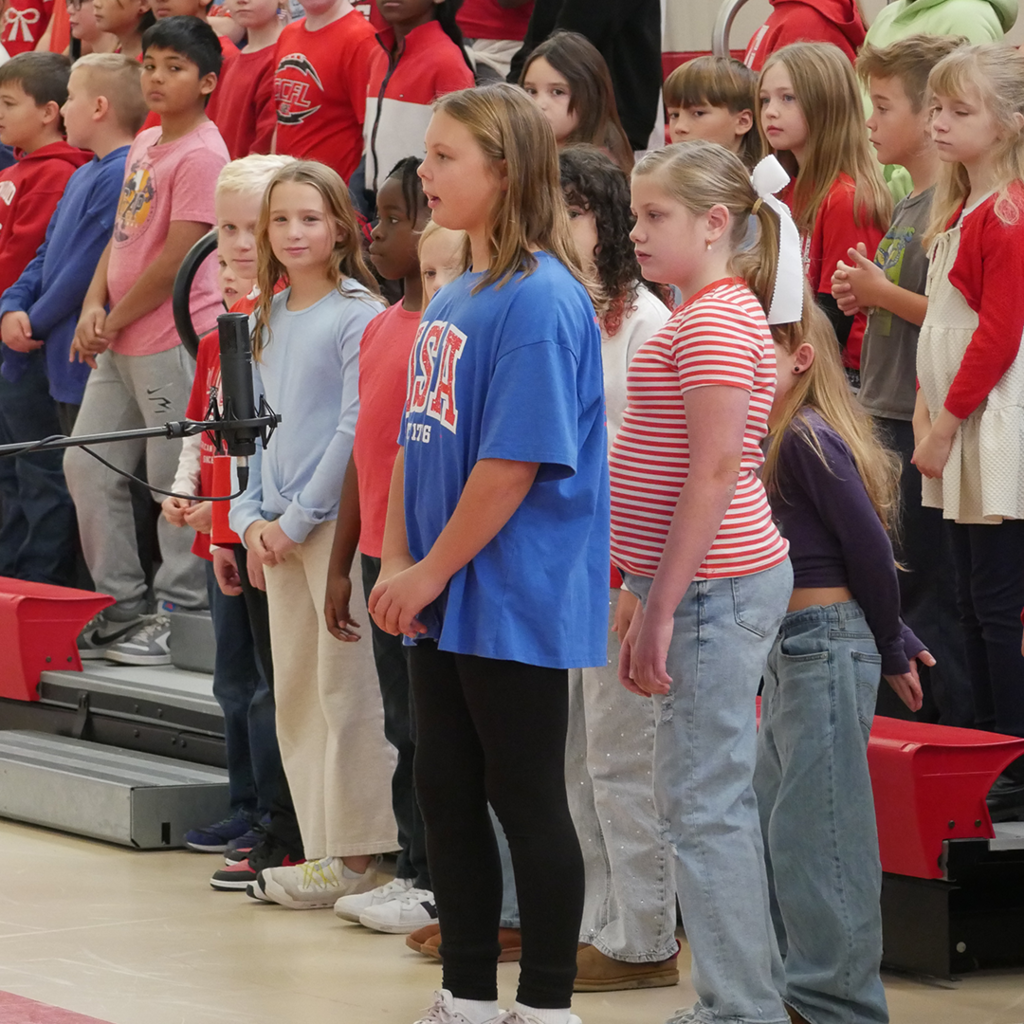 GES students performing in the Veterans Day Assembly.