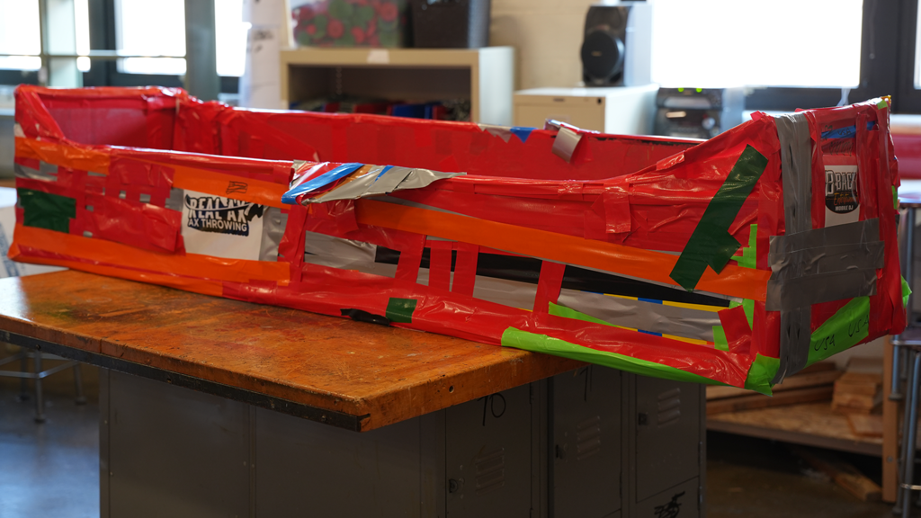 Boats created for cardboard boat regatta