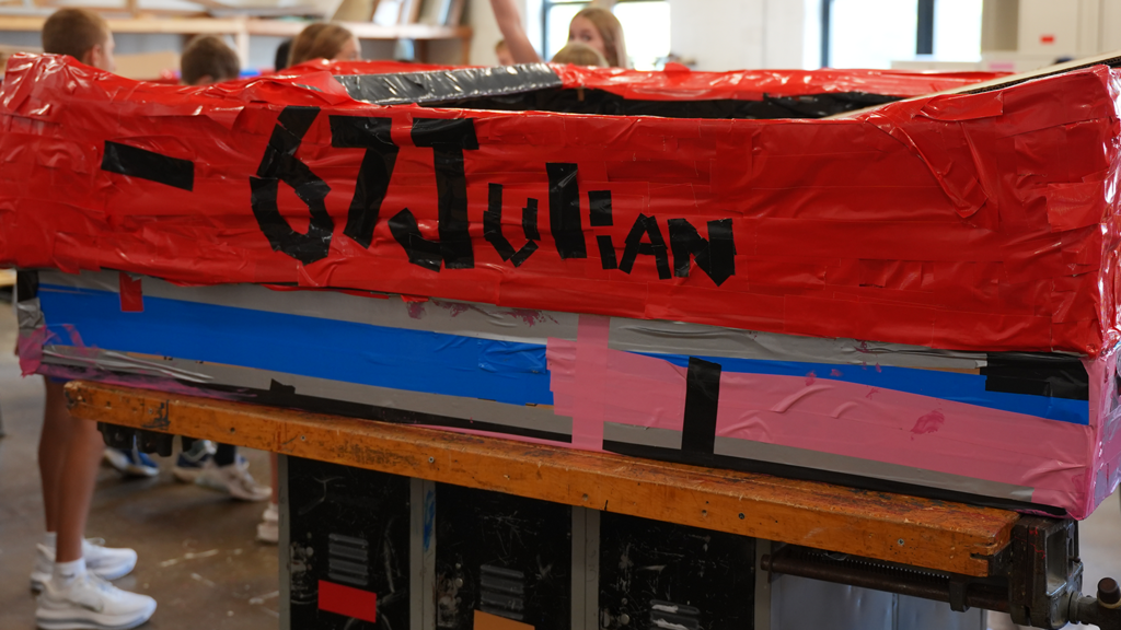 Boats created for cardboard boat regatta