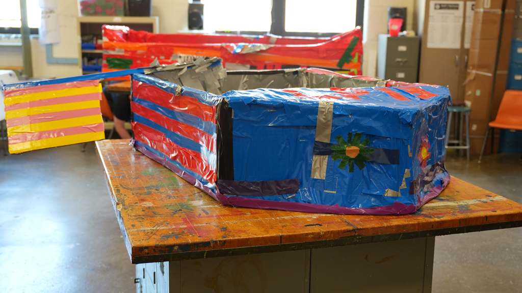 Boats created for cardboard boat regatta