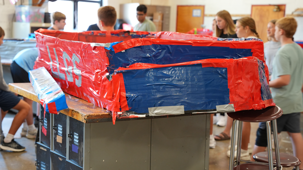Boats created for cardboard boat regatta