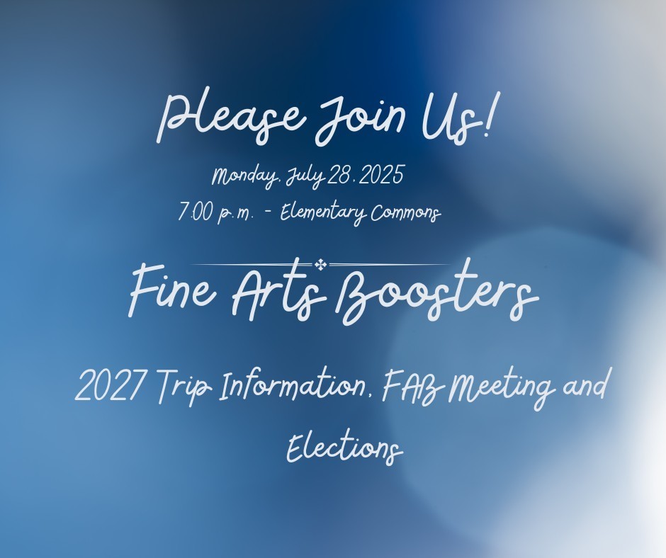 Fine Arts Boosters Announcment