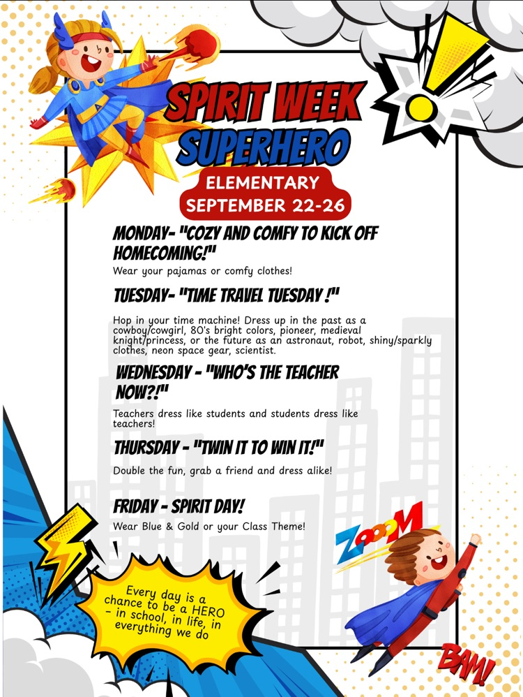 Check out the elementary's dress up days for next week!