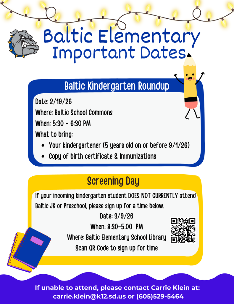SAVE THE DATE for our Kindergarten Roundup and Screening Days!!