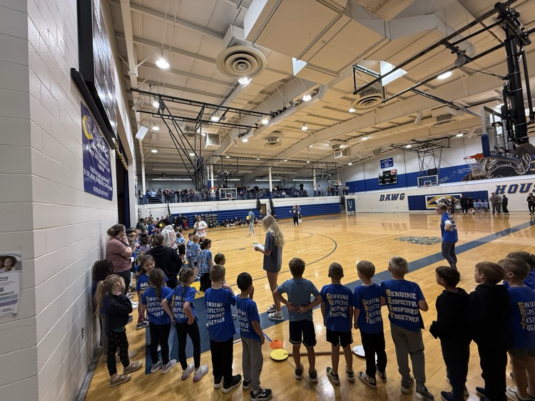 Baltic Elementary students having fun despite moving Track & Field Day indoors! 