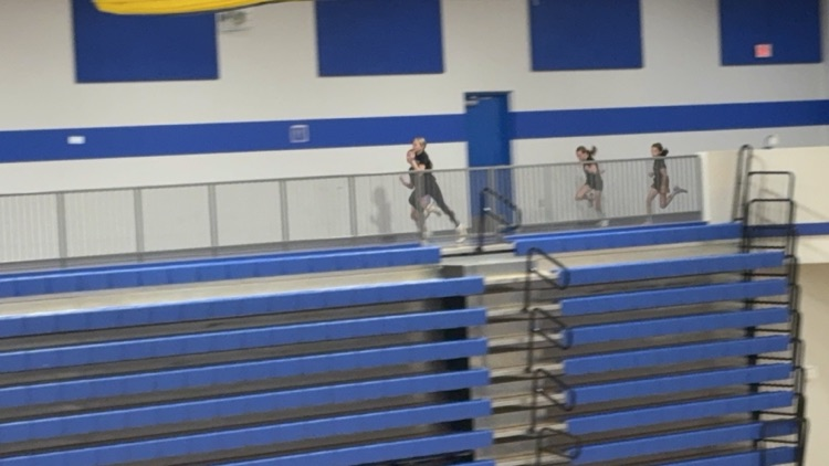 Baltic Elementary students having fun despite moving Track & Field Day indoors! 