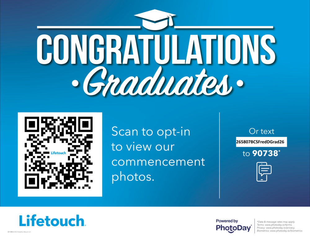 QR code to see graduation photos