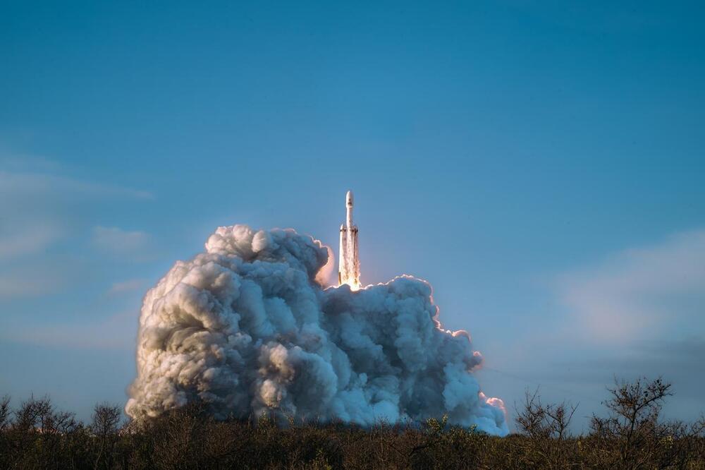 NASA’s Nancy Grace Roman Space Telescope rises to space atop a SpaceX Falcon Heavy rocket from Launch Complex 39A at the agency’s Kennedy Space Center in Florida on Sunday, Aug. 30, 2026. 