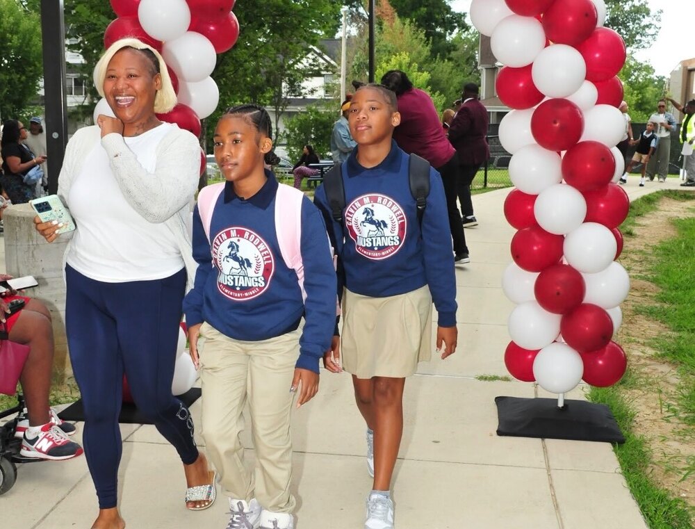Middle school students first day of school