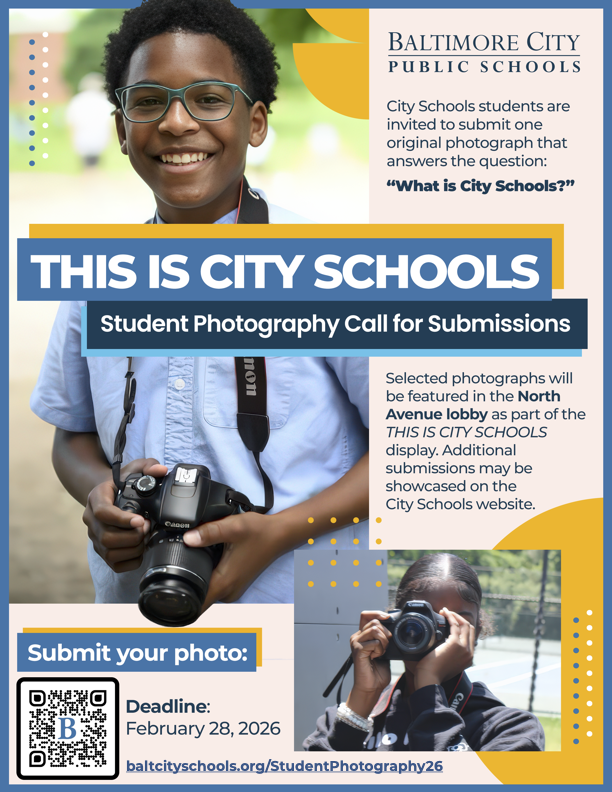 City Schools student photography submissions flyer