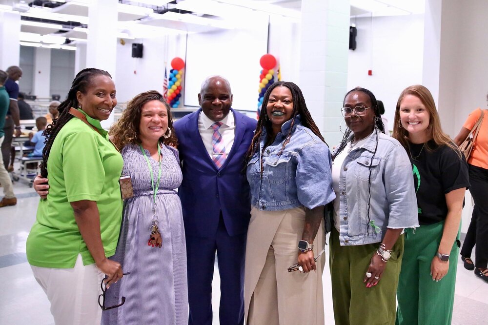 Dr. Dawson with Forest Park staffmembers at listening session