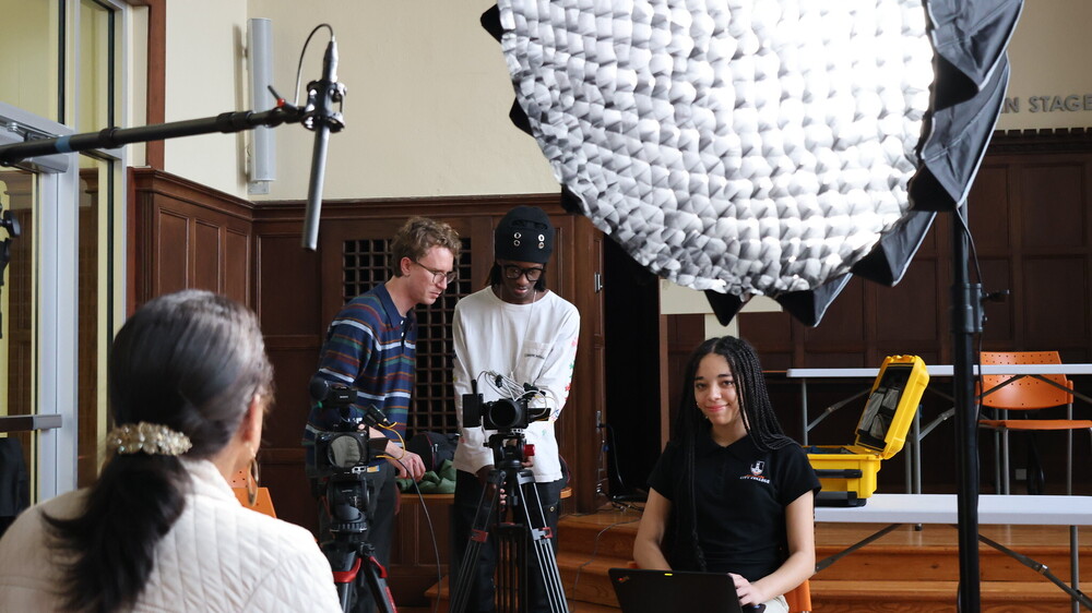 Student media team conduct City Scools interview