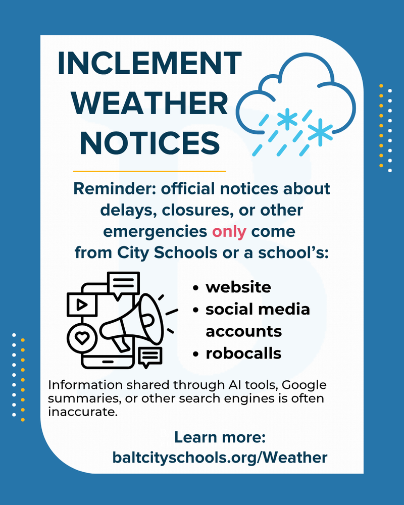 graphic for Inclement Weather notices