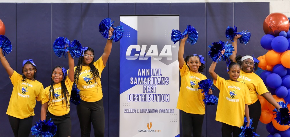 Hilton Hornets CIAA shoe distribution event