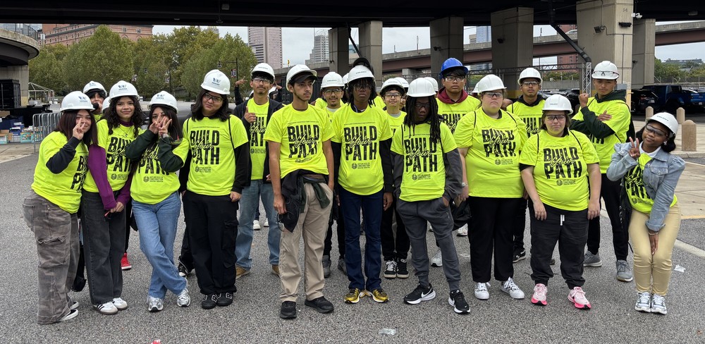 Students participating in an event
