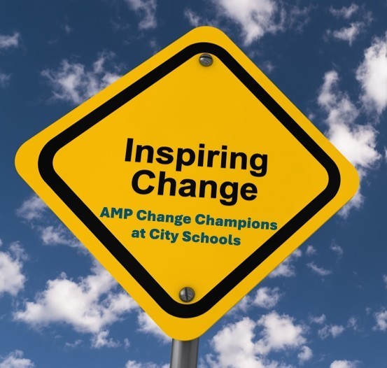 Traffic sign that says "Inspiring Change"