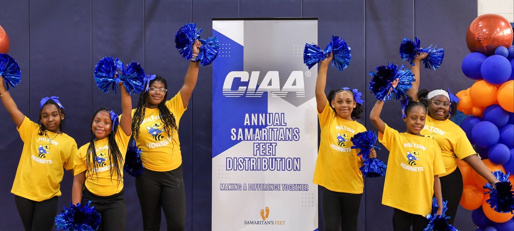 Hilton Hornets CIAA shoe distribution event