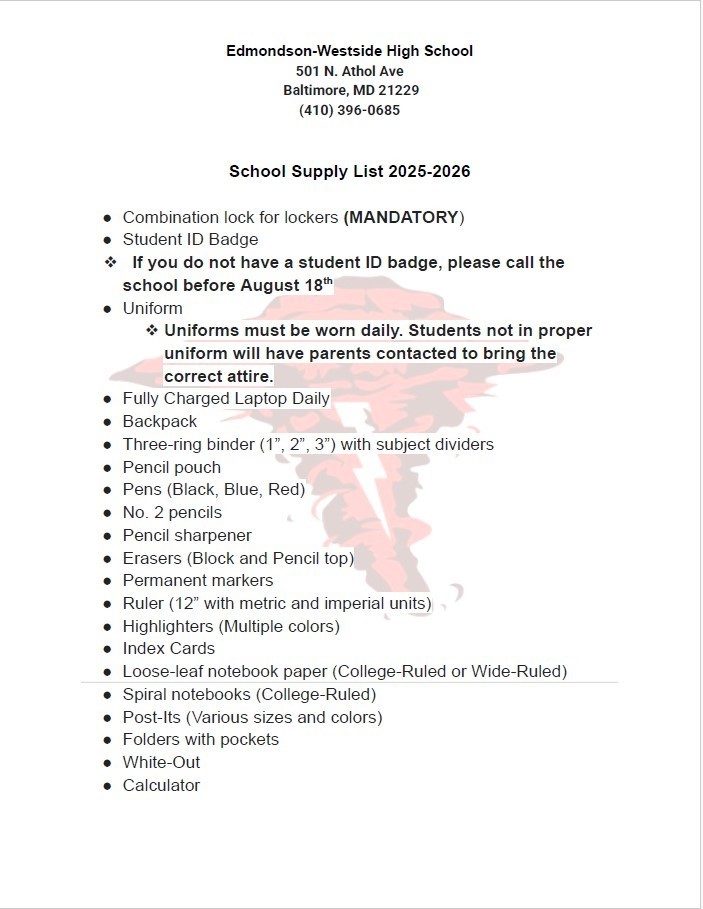 Supply List
