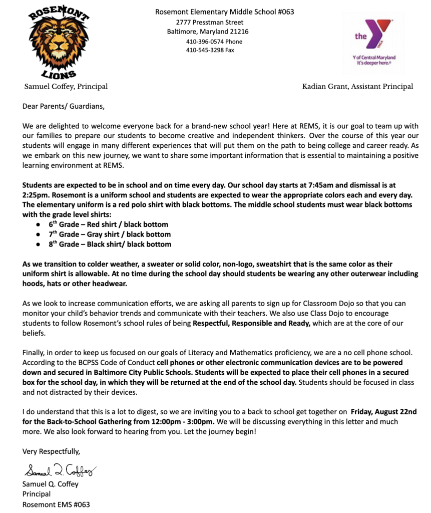 Parent Letter