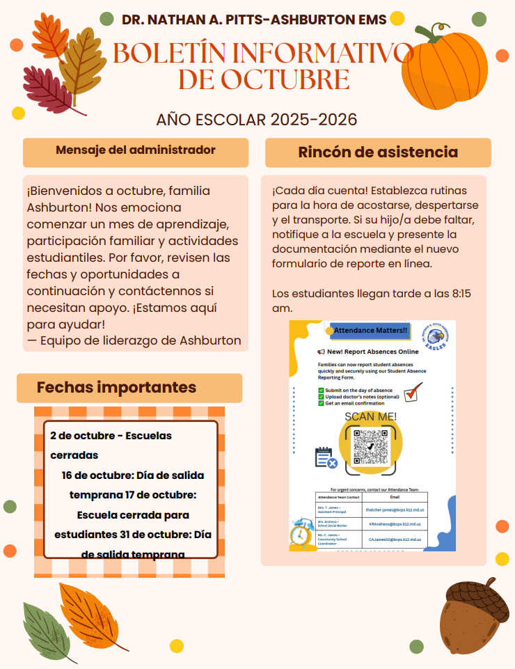📢 October Updates Are Here! 🍂  Our October Family Newsletter is now available! Please take a few moments to read it for important updates, upcoming events, and highlights happening this month at Ashburton.💛💙