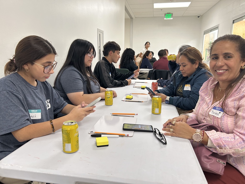 Students and families participate in intercambio.