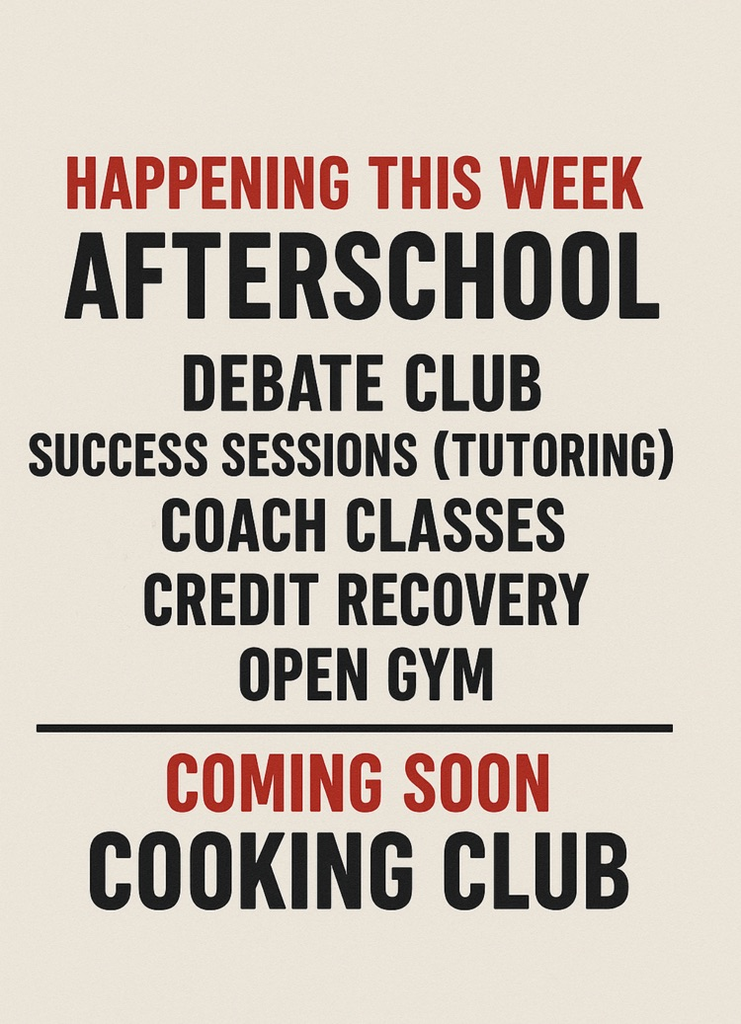 Afterschool Activities Week of 11/3