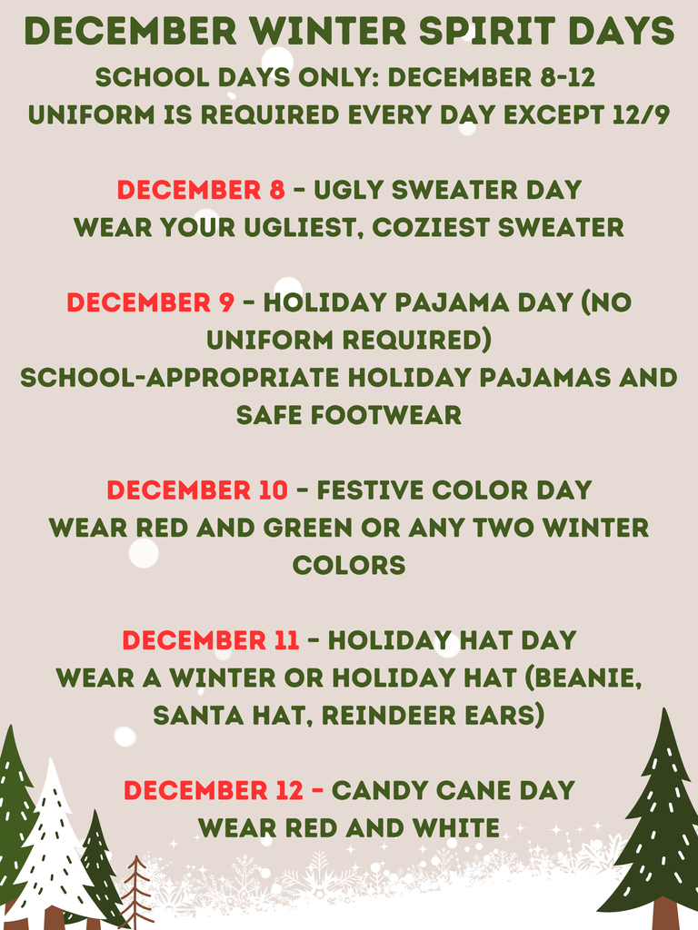 December Spirit Days