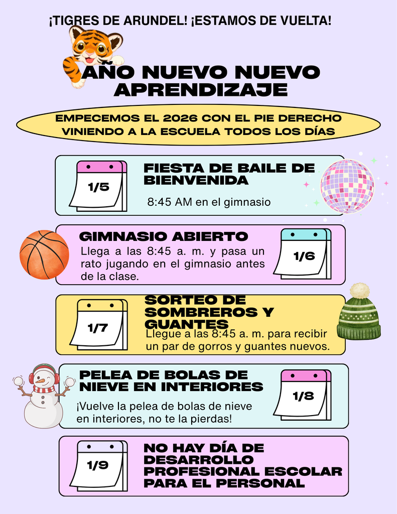 Attendance spirit week flyer in Spanish 