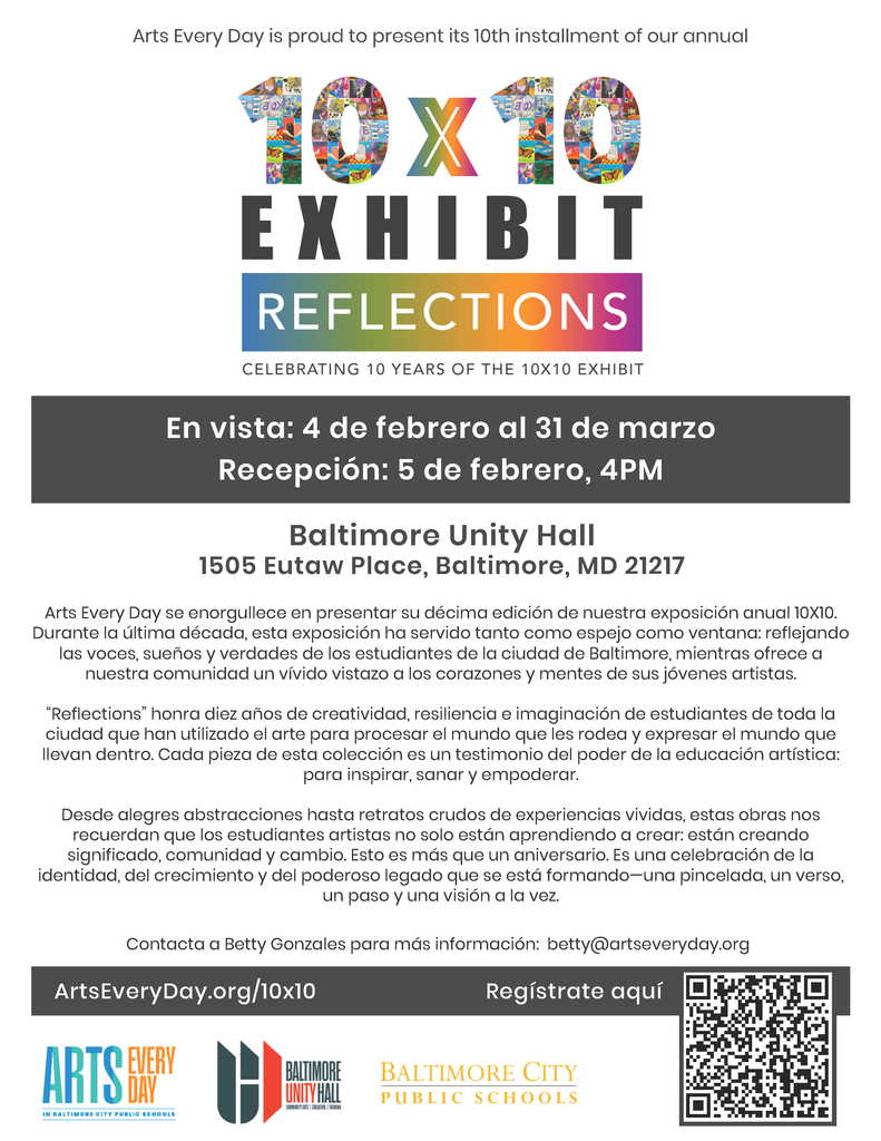 10 x 10 Art Exhibit Flyer