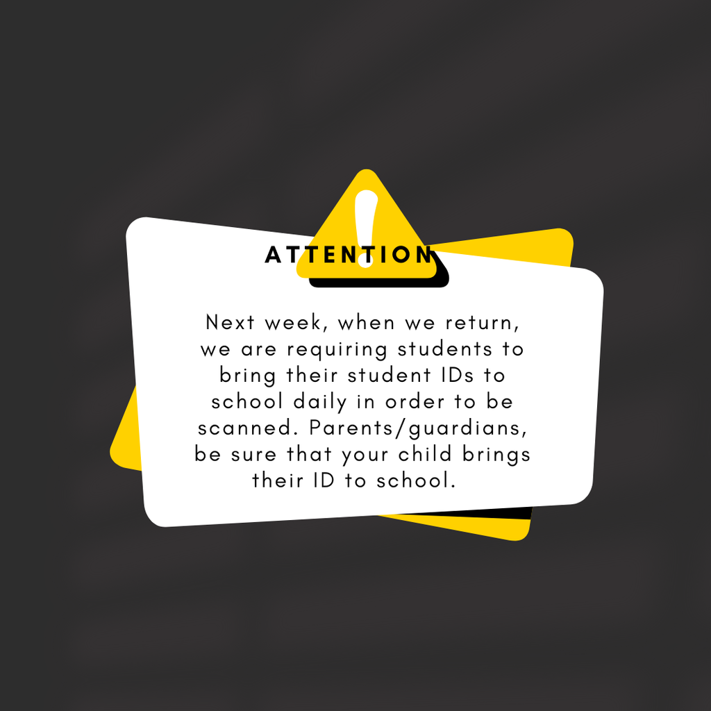 School flyer containing an important update for students.