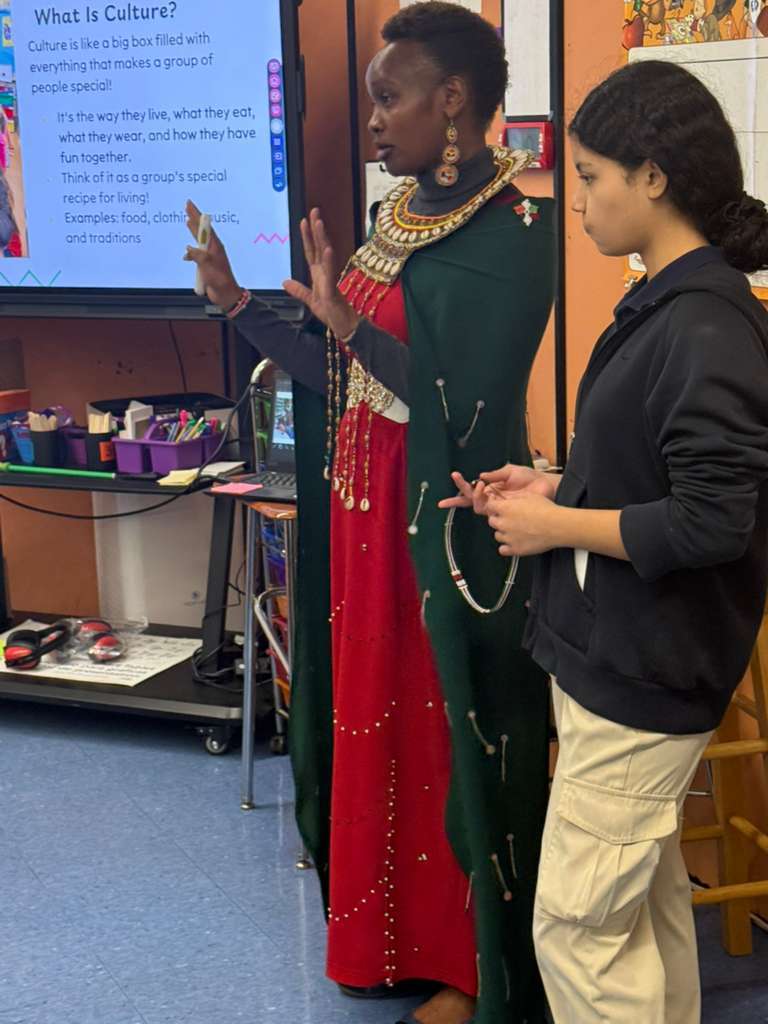 Miriam Chepkemoi and student