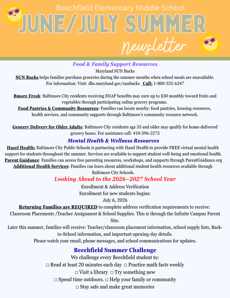 Beechfield Newsletter