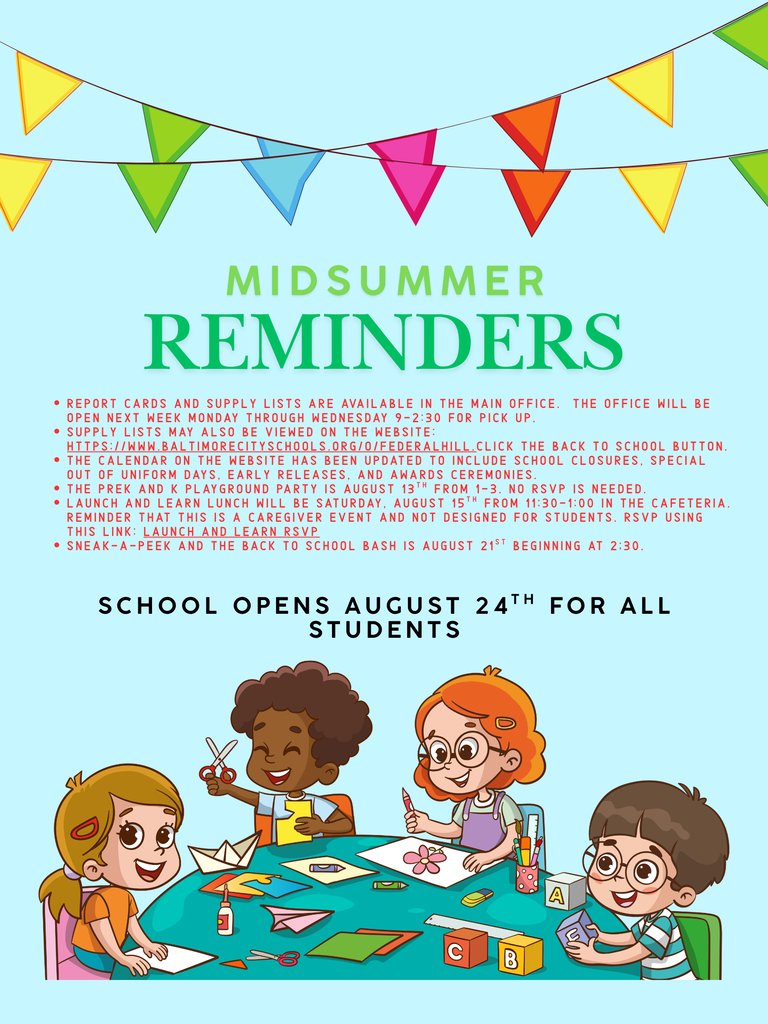 Summer Reminders
