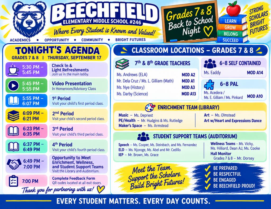Back to School Night 7 & 8
