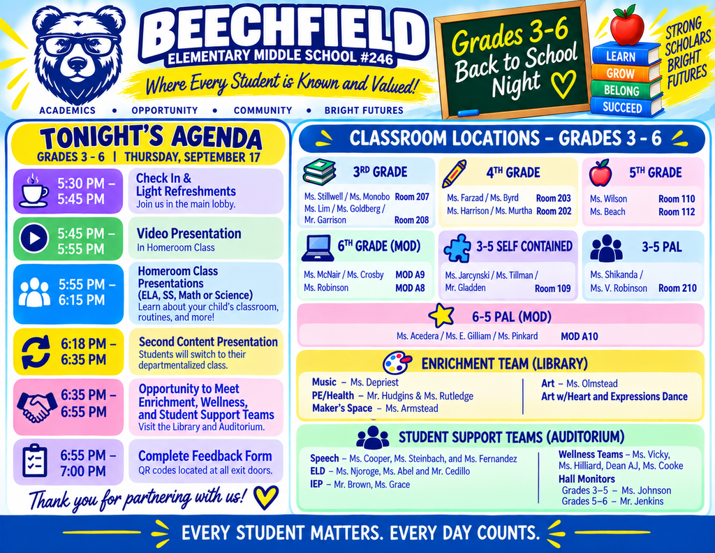Back to School Night 3-6