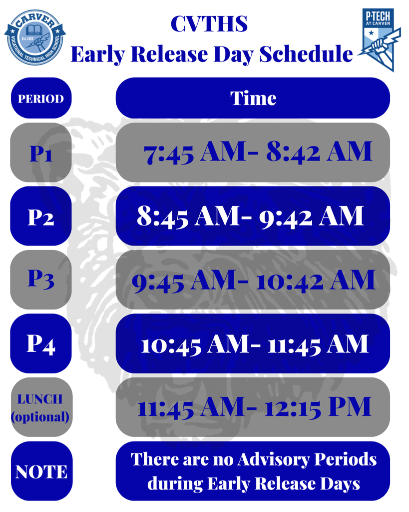 Early release Day Schedule