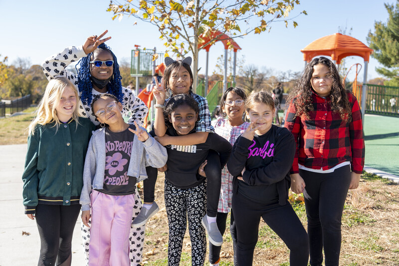 BCPS students smiling on playground