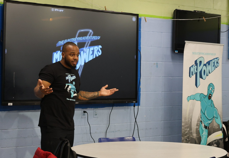 Mr. McGil teaches a class on Mr. Powers around anti-bullying