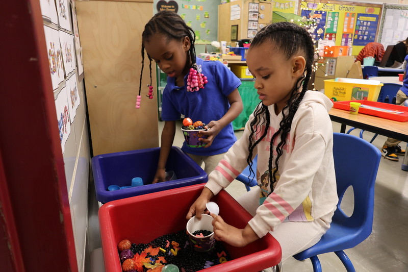 Dickey Hill Pre-K class plays during small group time