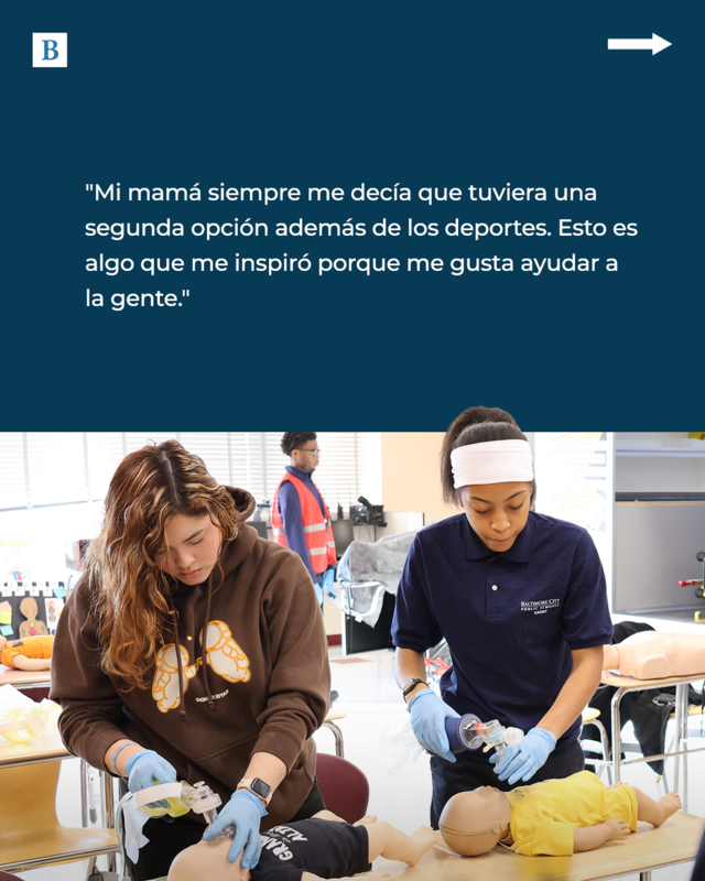 Joseph, un atleta senior, dice que ayudar a los demás es algo natural para él.    Agrega que el programa de CTE le demostró que puede ser una "persona muy amigable y práctica" en más de un sentido. 