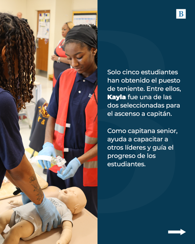 Solo cinco estudiantes han obtenido el puesto de teniente. Entre ellos, Kayla fue una de las dos seleccionadas para el ascenso a capitán. 