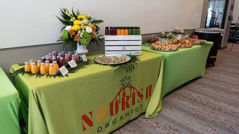 Nourish Organics catering breakfast spread
