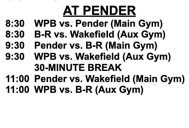 saturday VB schedule of games