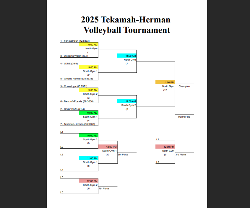 VB graphic for TH tournament