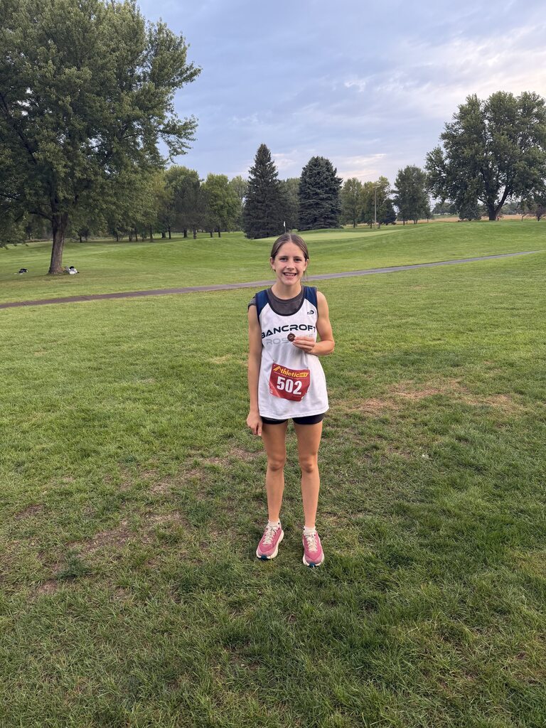 Barrett with her medal.