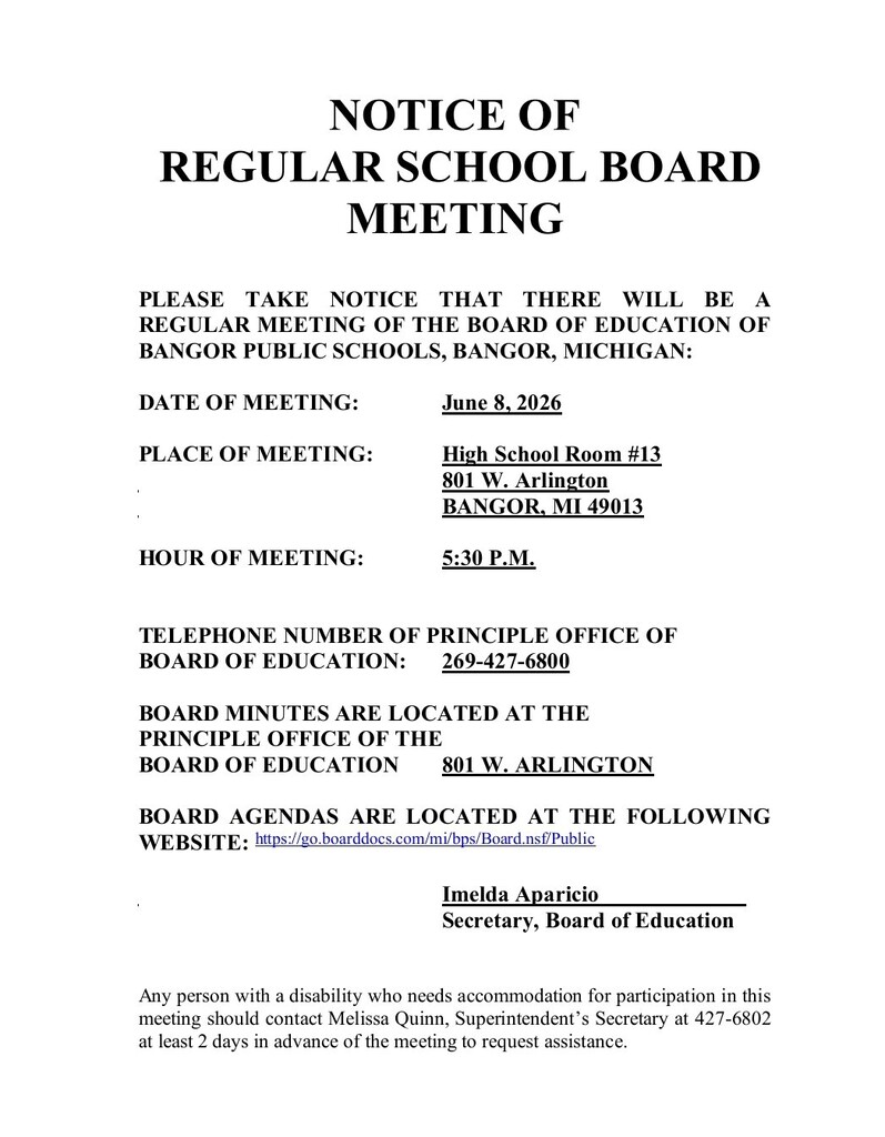 board meeting info